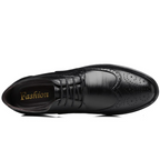 Men's Classic Brown Leather Oxford Wingtip Formal Dress Shoes