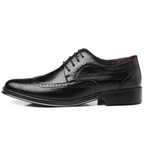 Men's Classic Brown Leather Oxford Wingtip Formal Dress Shoes