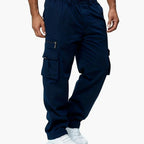 Men's Straight Leg Cargo Pants With Zip And Flap Pockets
