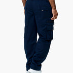 Men's Straight Leg Cargo Pants With Zip And Flap Pockets