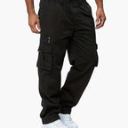 Men's Straight Leg Cargo Pants With Zip And Flap Pockets