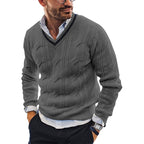Ian Women V Neck Warm Knit Sweater Casual Loose Fit Pullover