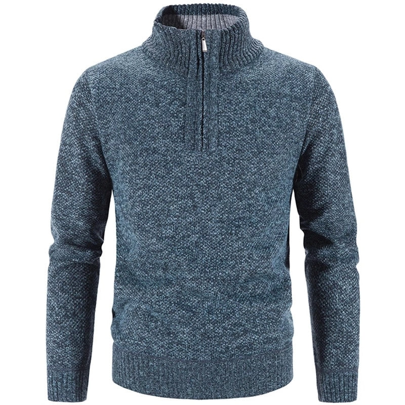 Sammy Jackson Men Half Zip Collar Pullover Sweater Warm Soft Cotton Casual Fall Top