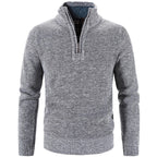 Sammy Jackson Men Half Zip Collar Pullover Sweater Warm Soft Cotton Casual Fall Top