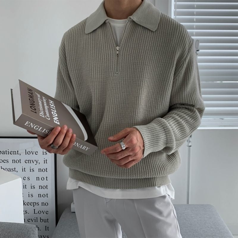 Jimmy Natural Wool Sweater Loose Fit Casual Fall Winter Knitwear