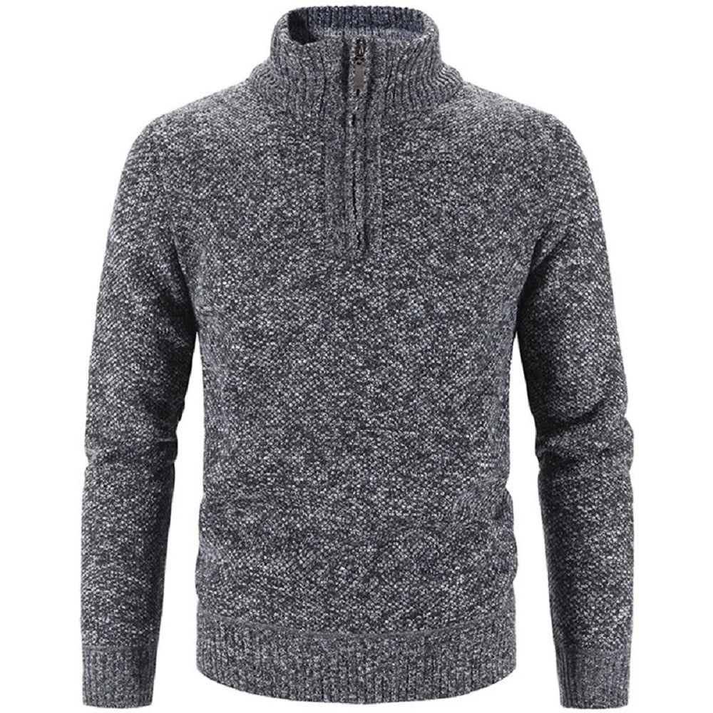 Sammy Jackson Men Half Zip Collar Pullover Sweater Warm Soft Cotton Casual Fall Top