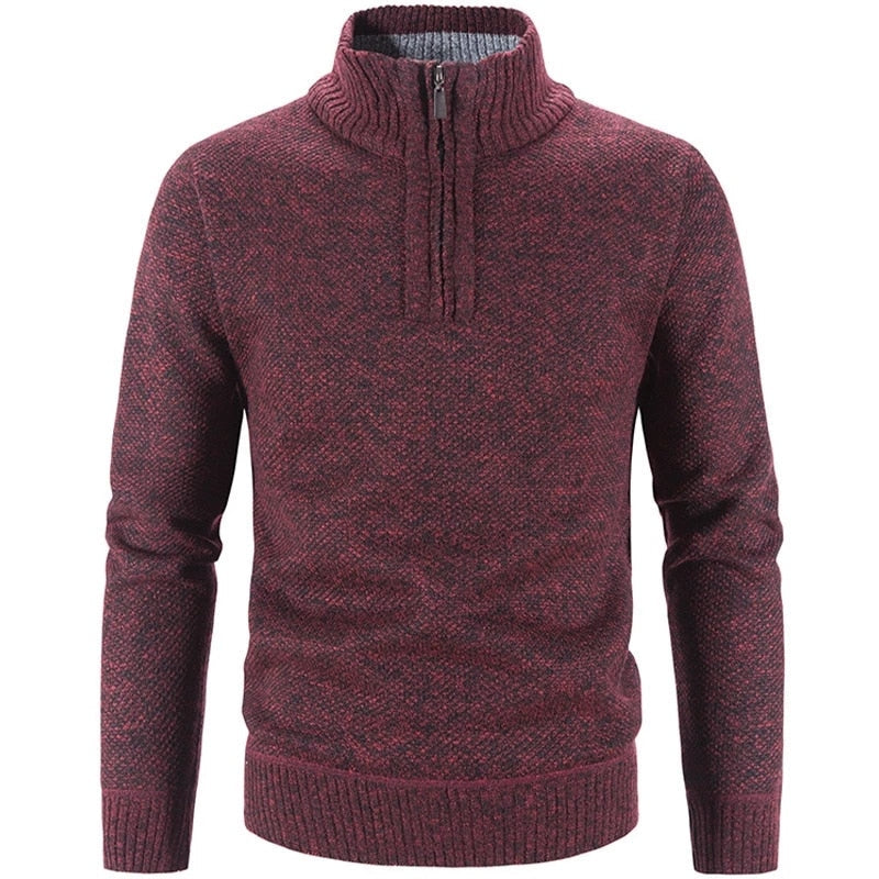 Sammy Jackson Men Half Zip Collar Pullover Sweater Warm Soft Cotton Casual Fall Top
