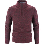 Sammy Jackson Men Half Zip Collar Pullover Sweater Warm Soft Cotton Casual Fall Top