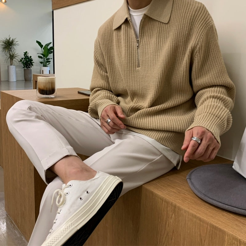 Jimmy Natural Wool Sweater Loose Fit Casual Fall Winter Knitwear