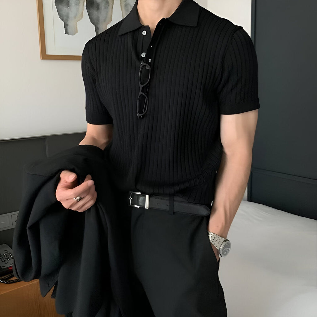 Men's 100 Cotton Classic Polo Shirt And Relaxed Fit Pants Set
