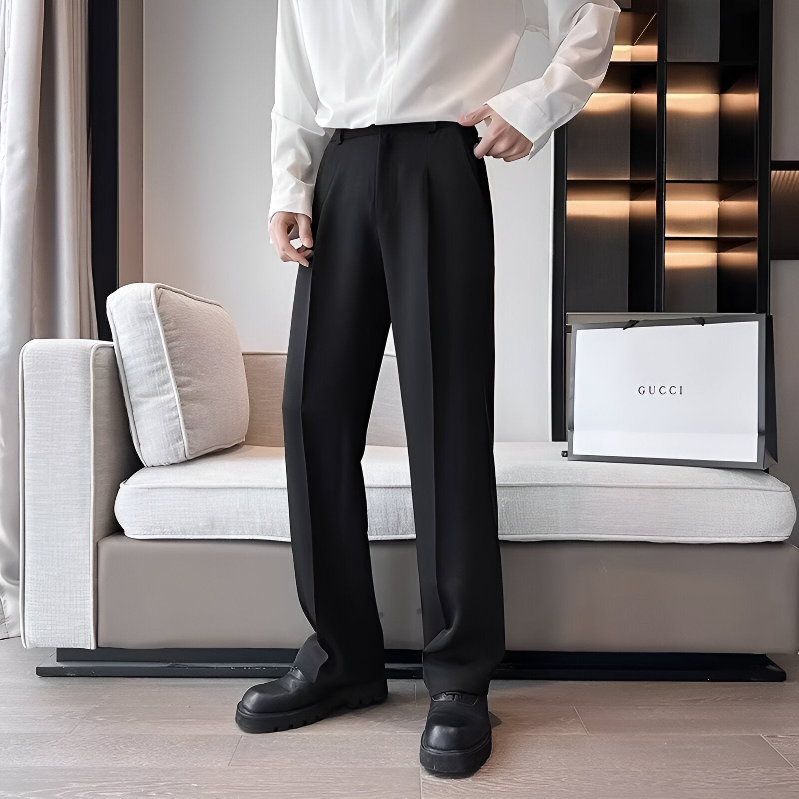Men's 100 Cotton Classic Polo Shirt And Relaxed Fit Pants Set
