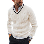 Ian Women V Neck Warm Knit Sweater Casual Loose Fit Pullover