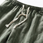 Men's Relaxed Fit Elasticated Waist Pinstripe Drawstring Shorts