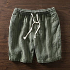 Men's Relaxed Fit Elasticated Waist Pinstripe Drawstring Shorts