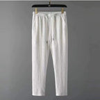 Men's Textured Crinkle Short Sleeve Shirt With Drawstring Trousers