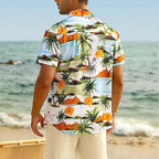Sammy Jackson Corbyn Men Short Sleeve Hawaiian Print Casual Shirt