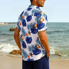 Sammy Jackson Corbyn Men Short Sleeve Hawaiian Print Casual Shirt