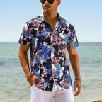 Sammy Jackson Corbyn Men Short Sleeve Hawaiian Print Casual Shirt