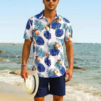 Sammy Jackson Corbyn Men Short Sleeve Hawaiian Print Casual Shirt