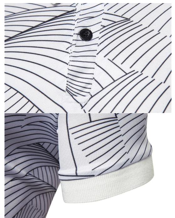 Sammy Jackson Stefan Golf Print Casual Short Sleeve Polo Shirt