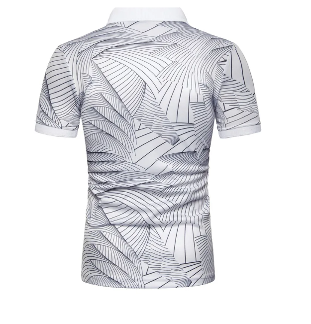 Sammy Jackson Stefan Golf Print Casual Short Sleeve Polo Shirt
