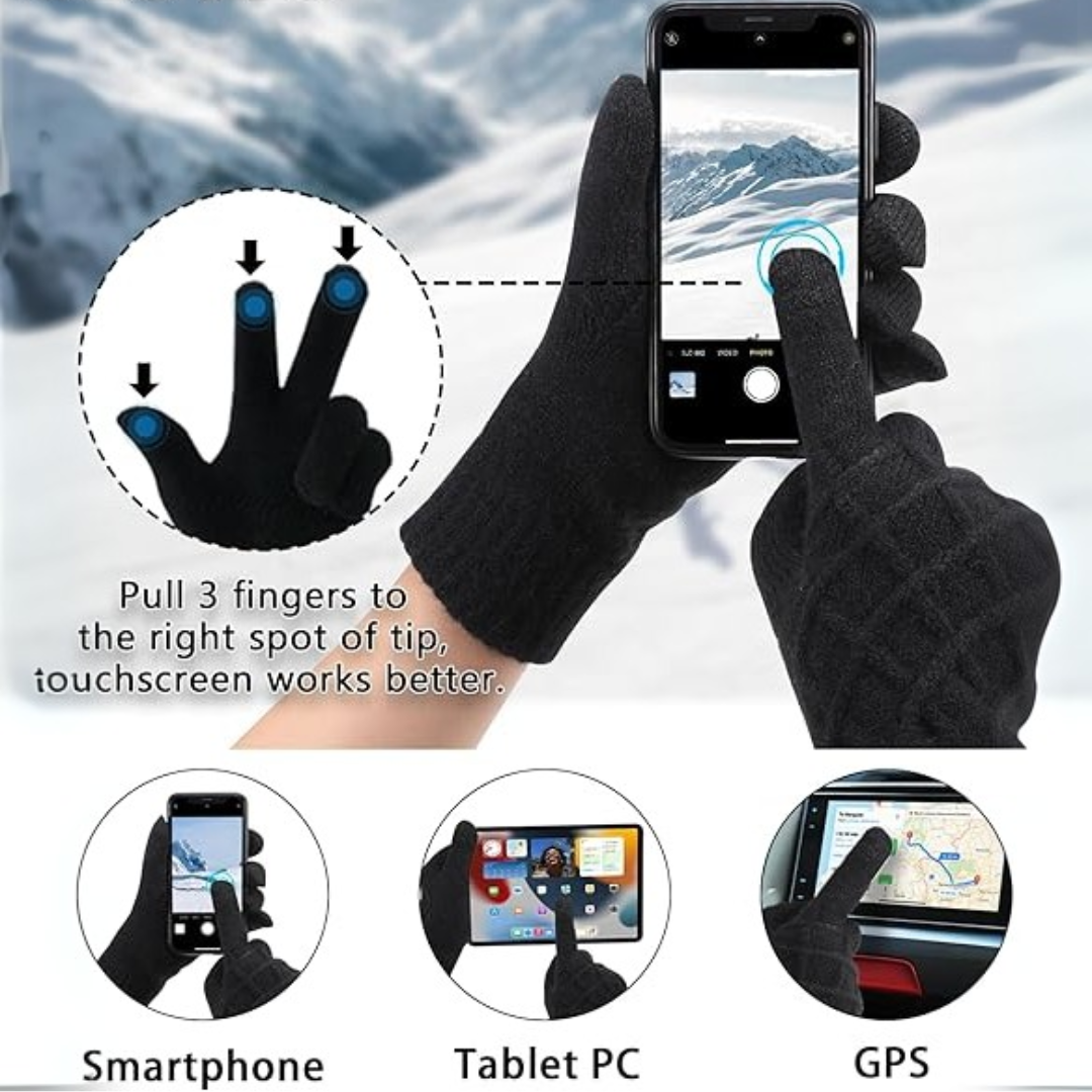 ArcticTap Thermal Knit Touchscreen Winter Gloves For Men And Women