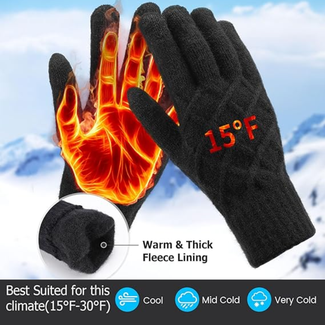 ArcticTap Thermal Knit Touchscreen Winter Gloves For Men And Women