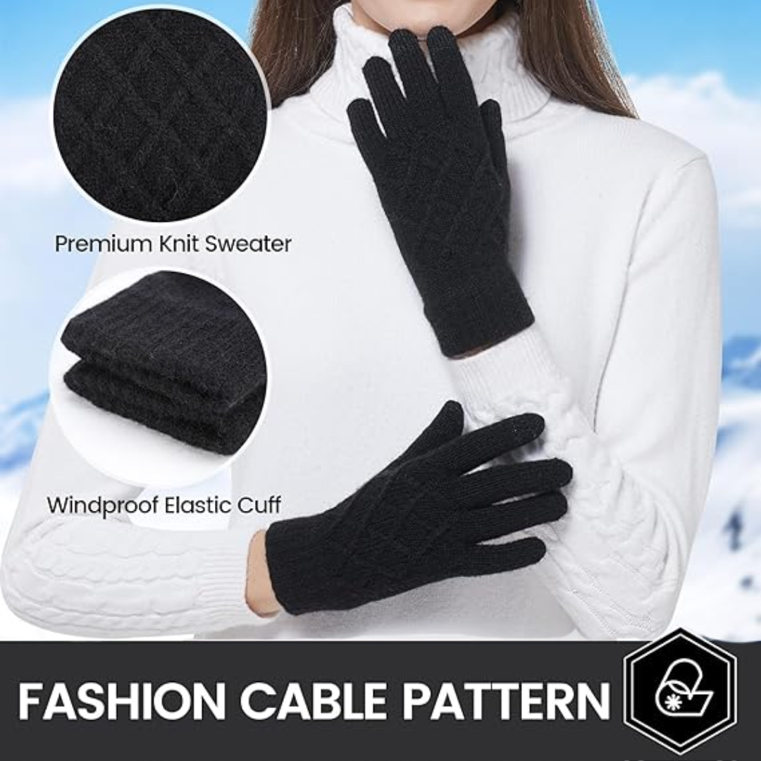 ArcticTap Thermal Knit Touchscreen Winter Gloves For Men And Women