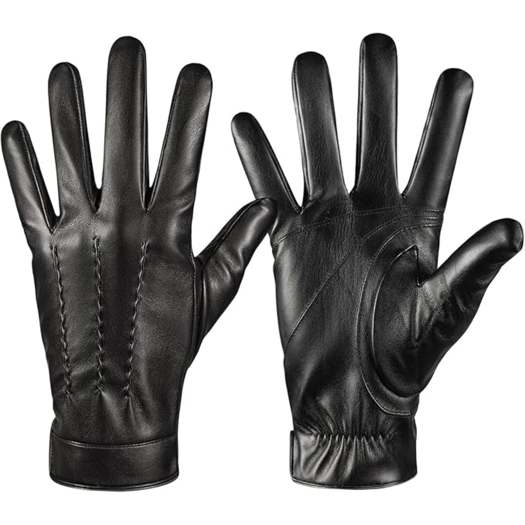 Julien Mens Touchscreen Leather Winter Gloves With Cashmere Lining