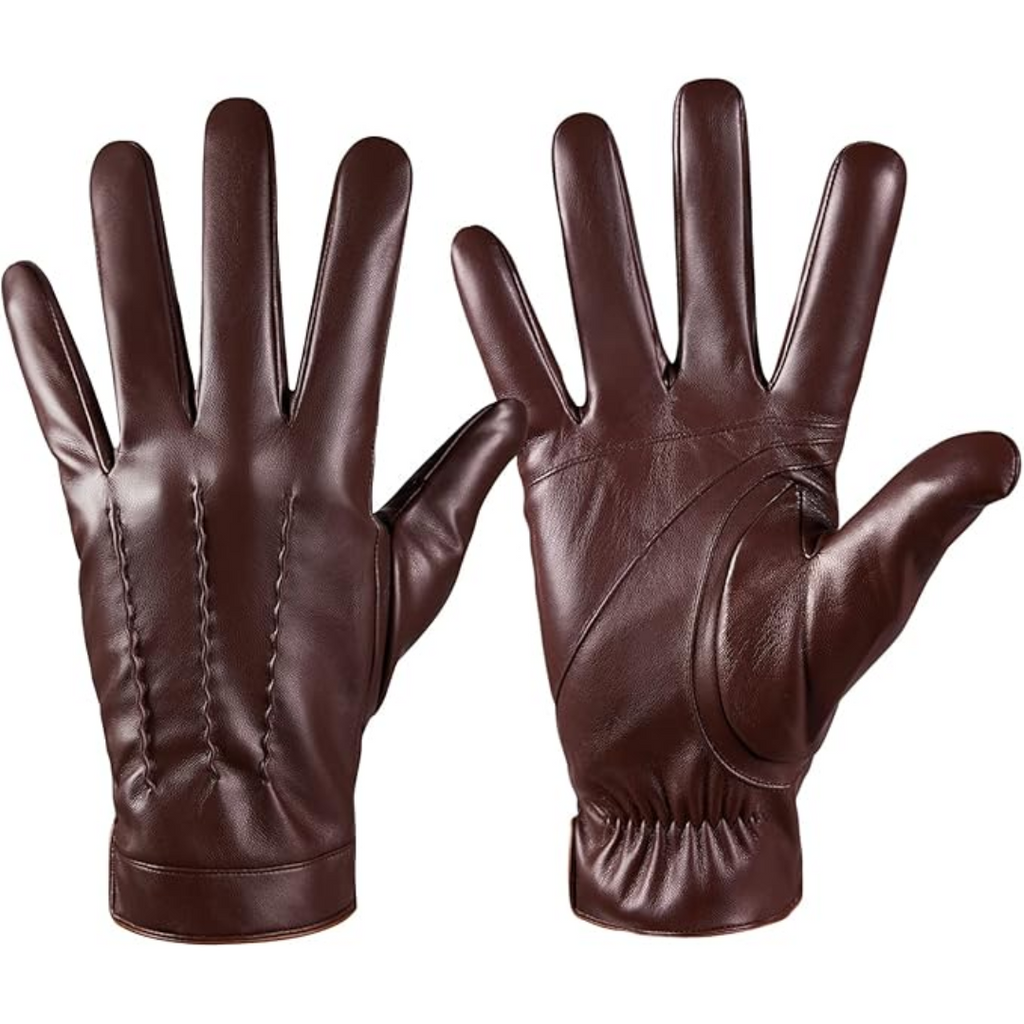Julien Mens Touchscreen Leather Winter Gloves With Cashmere Lining