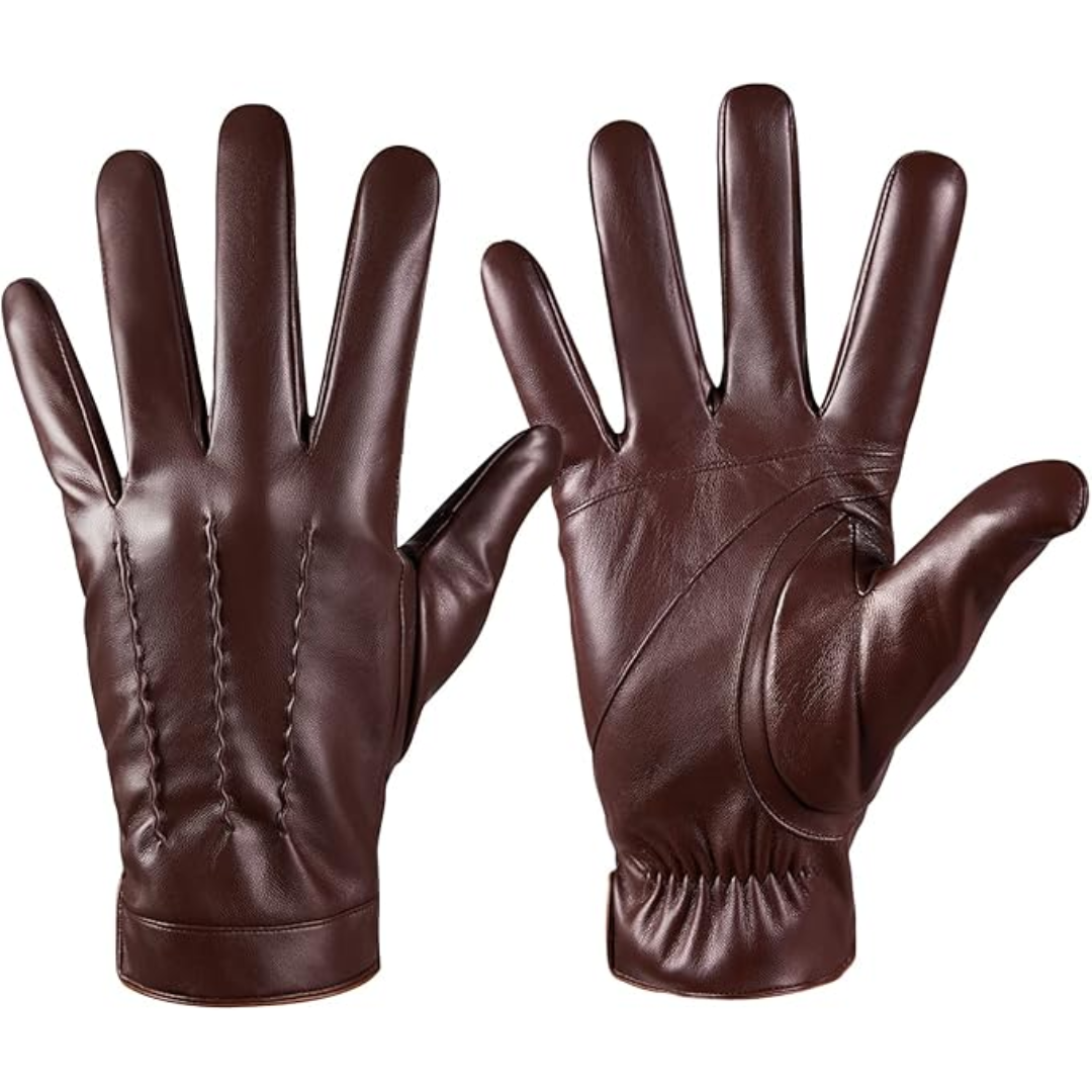 Julien Mens Touchscreen Leather Winter Gloves With Cashmere Lining