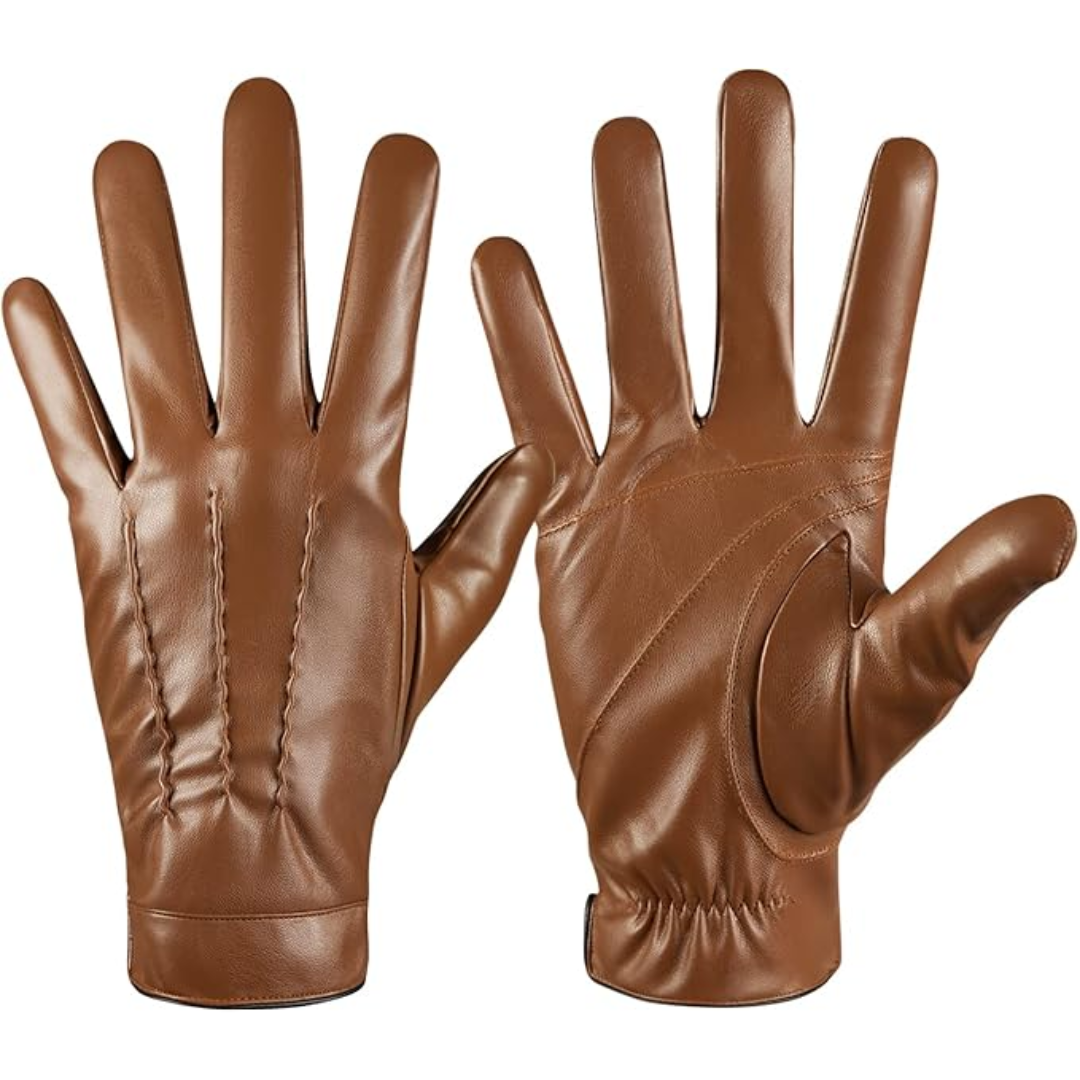 Julien Mens Touchscreen Leather Winter Gloves With Cashmere Lining