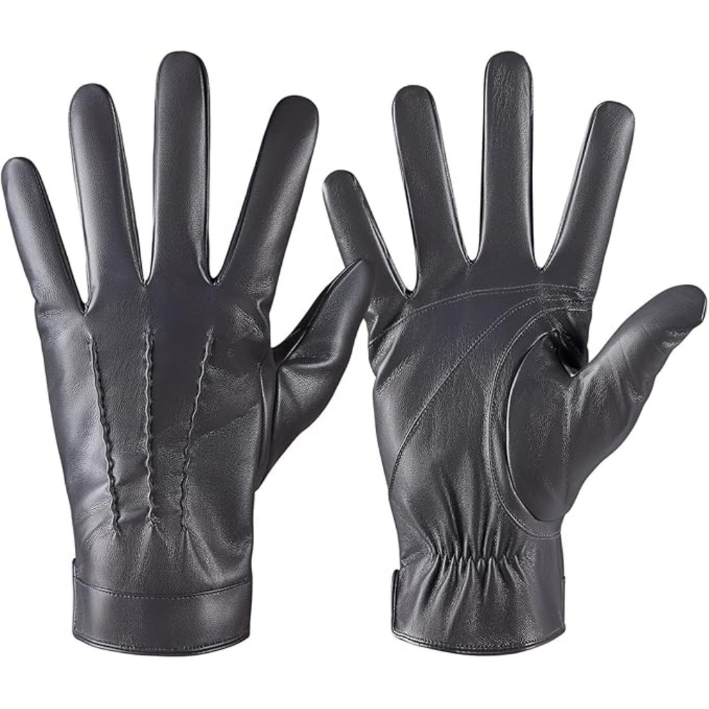 Julien Mens Touchscreen Leather Winter Gloves With Cashmere Lining