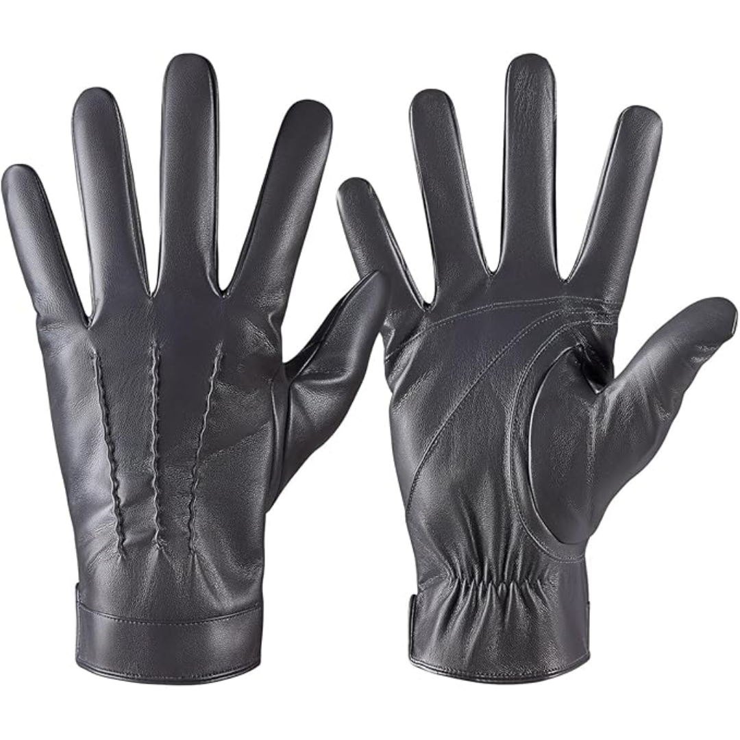 Julien Mens Touchscreen Leather Winter Gloves With Cashmere Lining