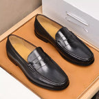 Mens Vegan Faux Leather Slip On Loafers Business Casual Wear