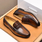 Mens Vegan Faux Leather Slip On Loafers Business Casual Wear
