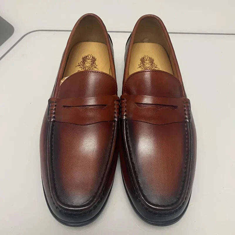 Mens Vegan Faux Leather Slip On Loafers Business Casual Wear