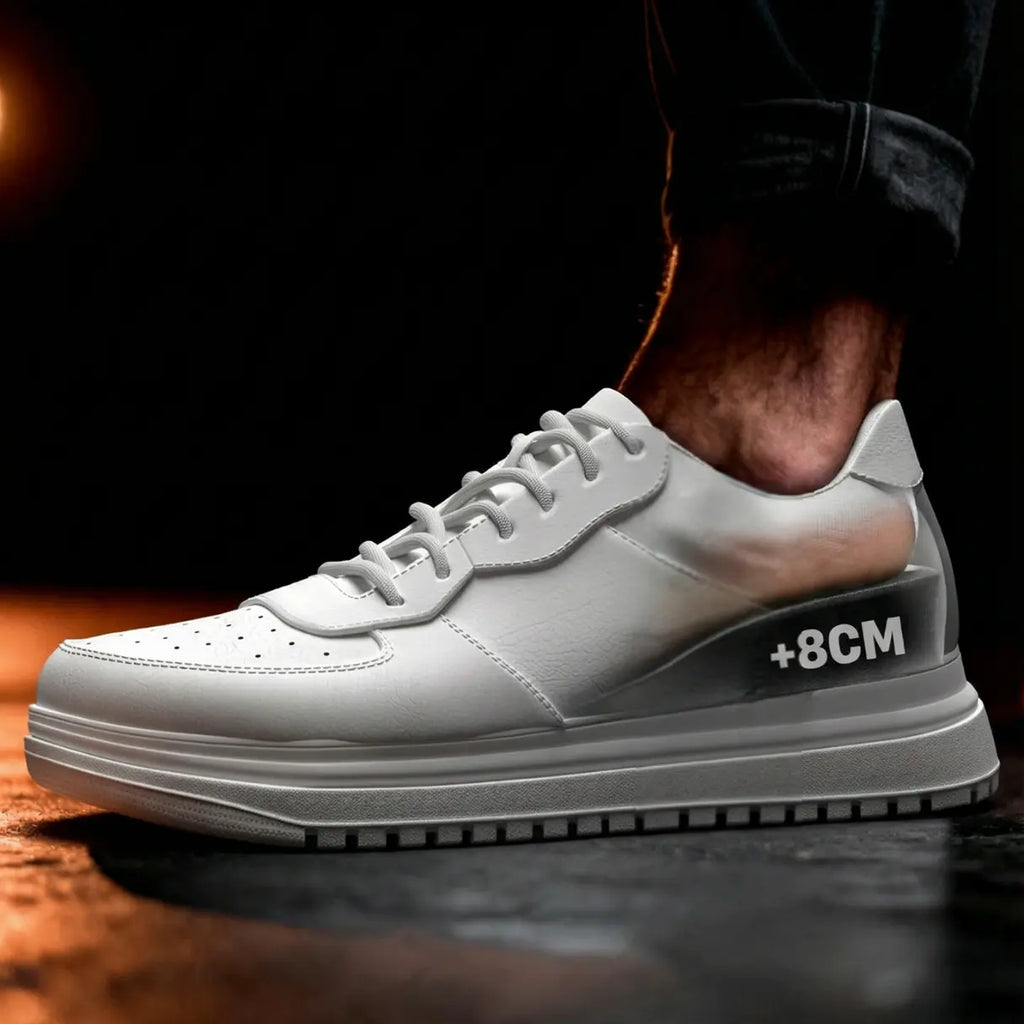 Men Minimalist Lace Up Platform Sneakers With Chunky Contrast Sole And Padded Collar
