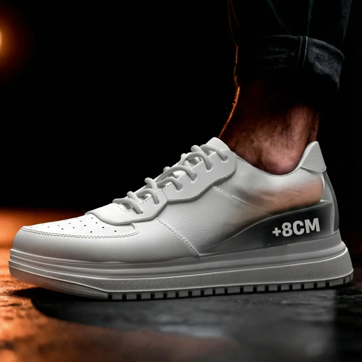 Men Minimalist Lace Up Platform Sneakers With Chunky Contrast Sole And Padded Collar