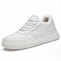 Men Minimalist Lace Up Platform Sneakers With Chunky Contrast Sole And Padded Collar
