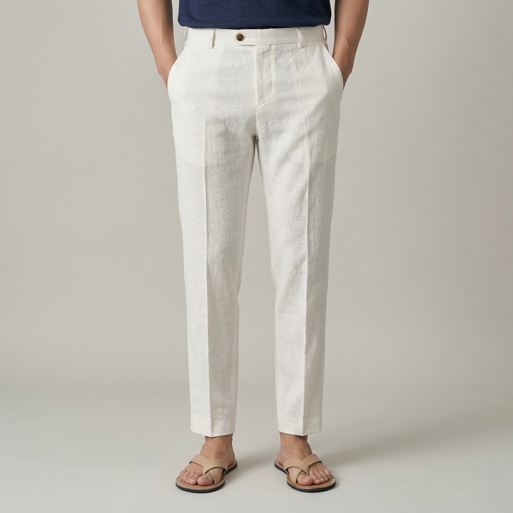 Mens Smart Straight Leg Trousers With Side Pockets And Breathable