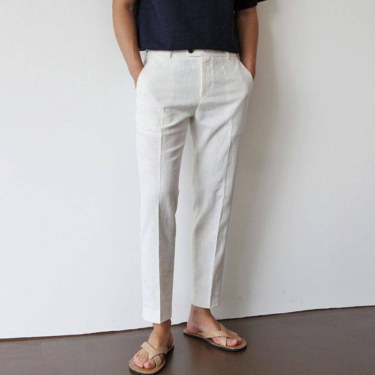 Mens Smart Straight Leg Trousers With Side Pockets And Breathable