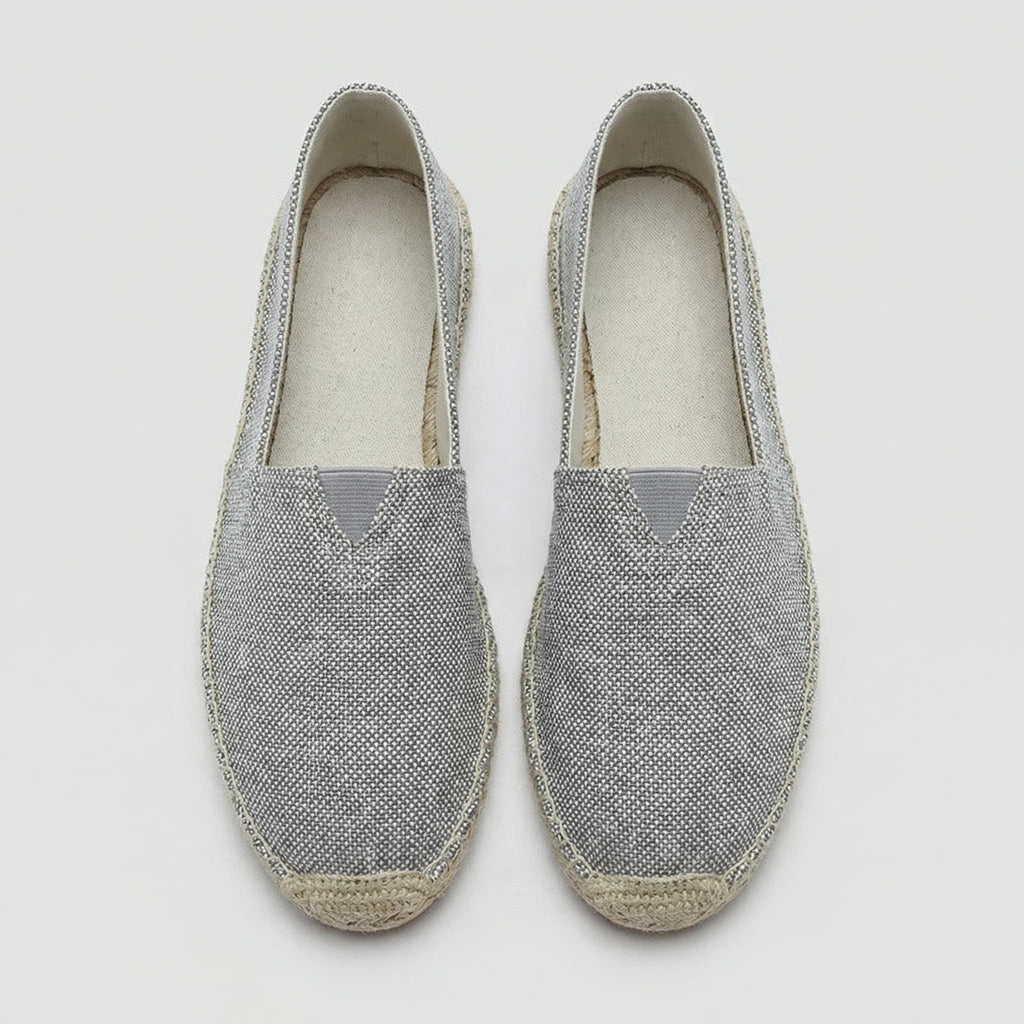 Men's Linen Espadrilles With Breathable Woven Upper And Jute Rope Sole