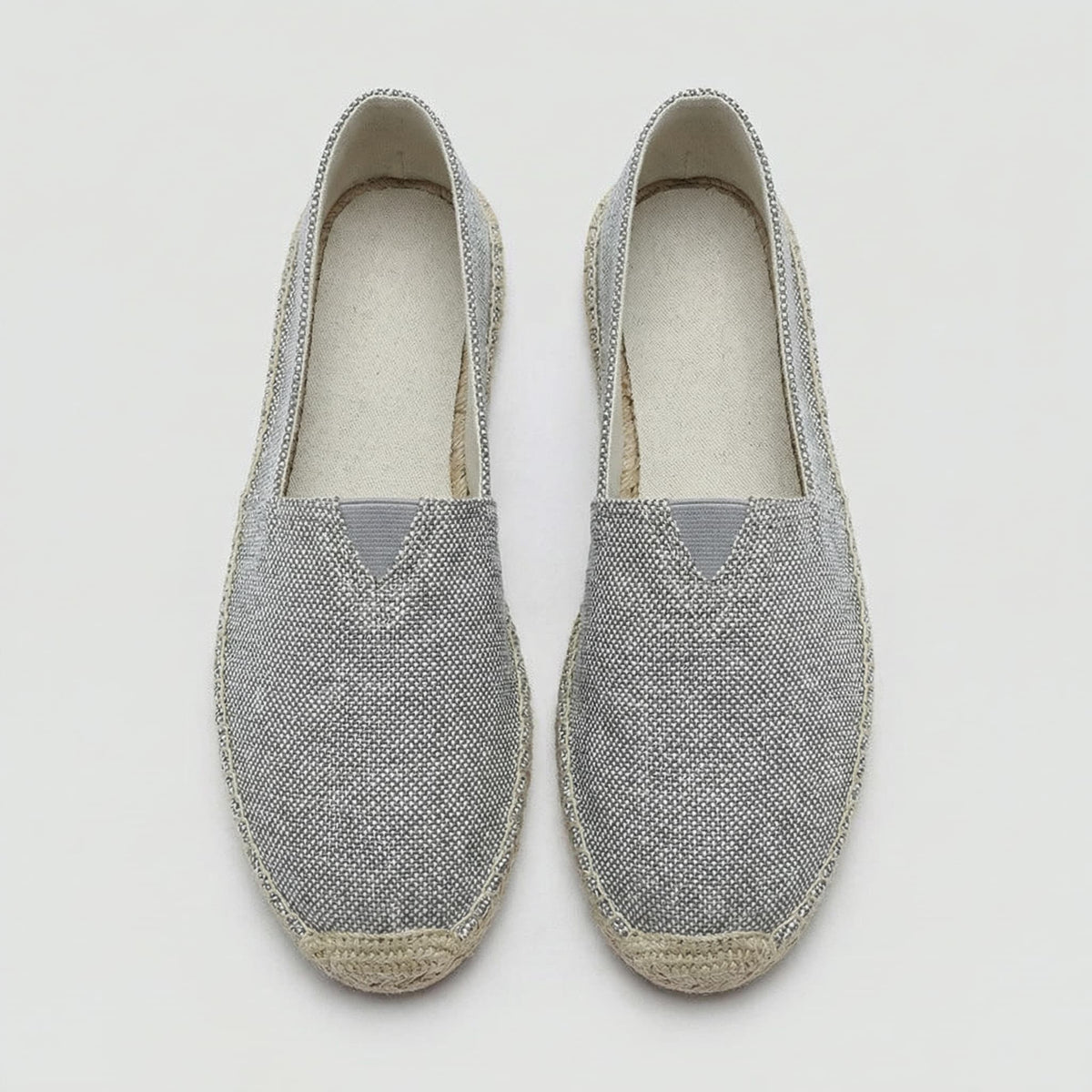 Men's Linen Espadrilles With Breathable Woven Upper And Jute Rope Sole