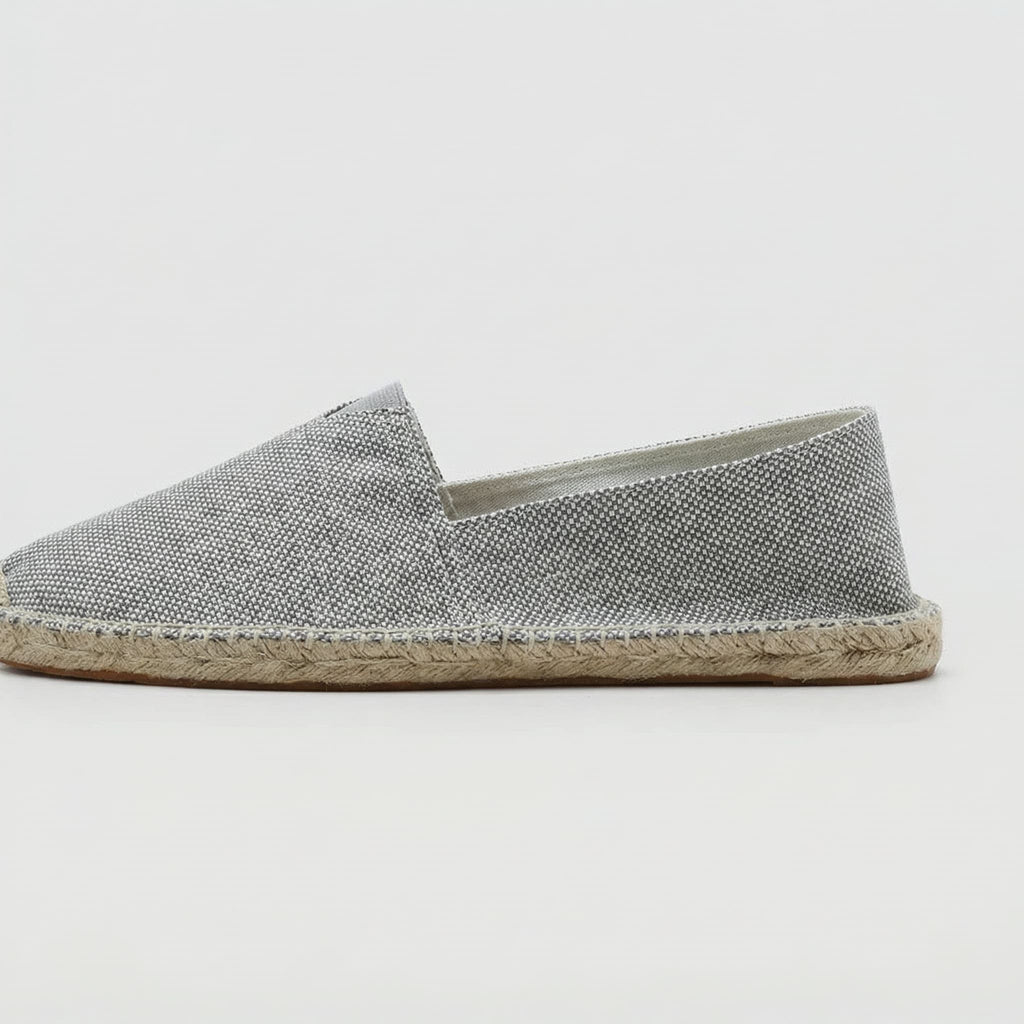 Men's Linen Espadrilles With Breathable Woven Upper And Jute Rope Sole