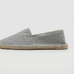 Men's Linen Espadrilles With Breathable Woven Upper And Jute Rope Sole