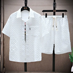Men's Relaxed Fit Quilted Diamond Textured Matching Two Piece Set