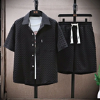 Men's Relaxed Fit Quilted Diamond Textured Matching Two Piece Set