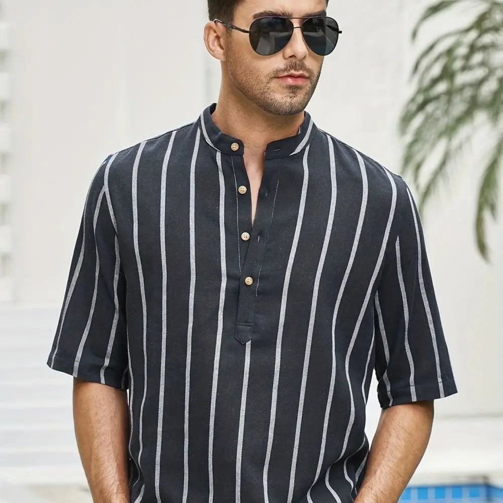Sammy Jackson Lucian Premium Cotton Striped Button Down Shirt