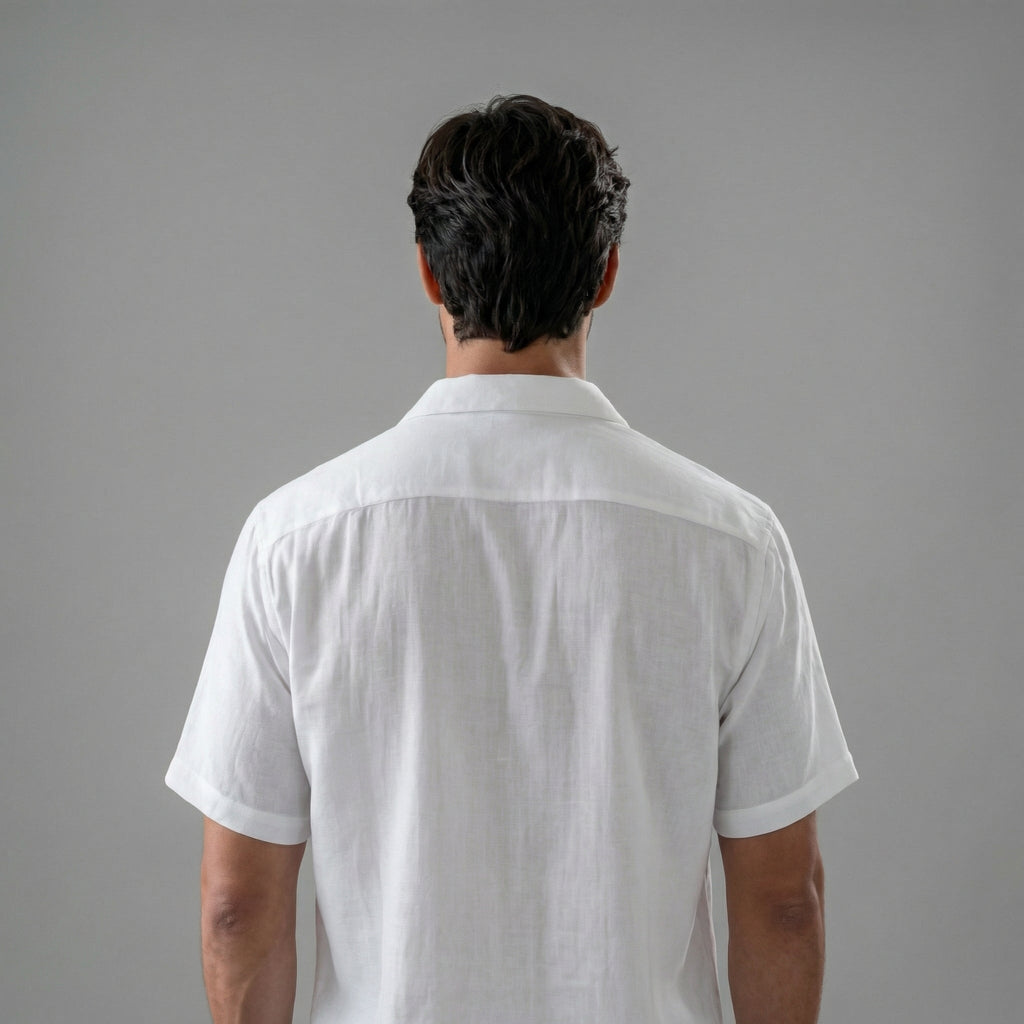 Mens Ribbed Short Sleeve Collar Shirt And Elastic Waist Two Piece Set